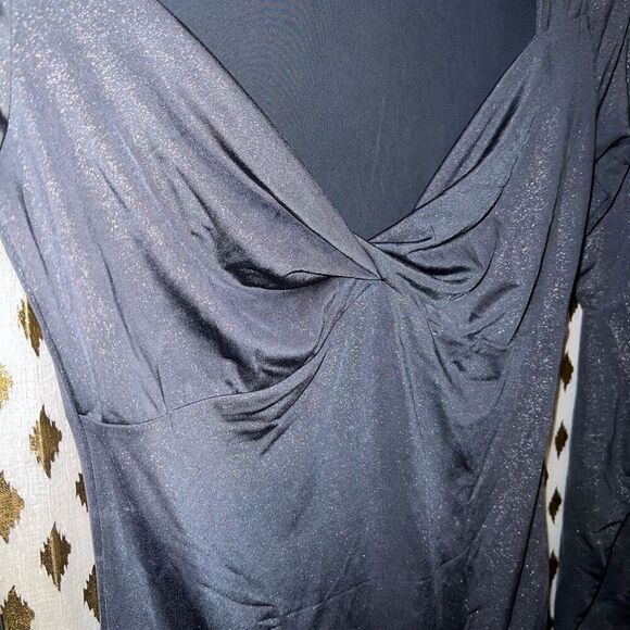 Express body contour body suit in metallic gunmetal twist front size S - Picture 5 of 8